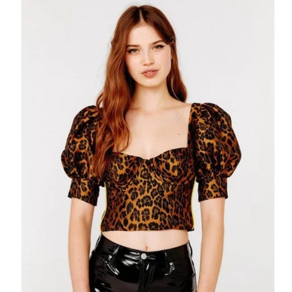For Love & Lemons bustier leopard top LARGE - Picture 2 of 9